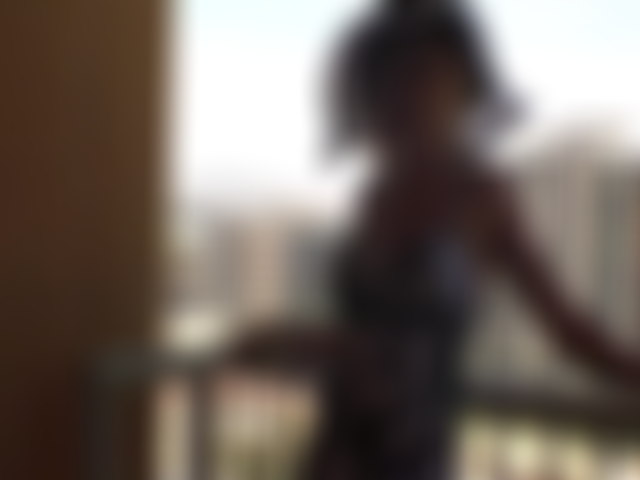 Vegas balcony blowjob and covered in cum