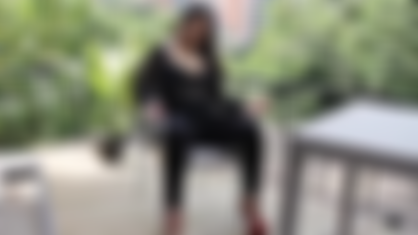 Wearing black leggings