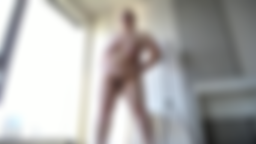 Qi Gong Twists In Front Of A Glass Wall. Think